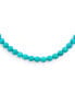 Blue Faceted Stabilized Turquoise Round Gem Stone 10MM Bead Strand Necklace Western Jewelry For Women Silver Plated Clasp 16 Inch
