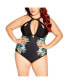 ფოტო #1 პროდუქტის Plus Size Cancun Underwire Print 1 Piece Swimsuit