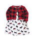 Toddler Girls Cotton Dress and Cardigan 2pc Set, Buffalo Plaid Moose