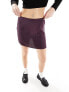 JDY satin mini skirt in deep plum