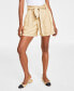 Фото #3 товара Women's Paperbag-Waist Belted Shorts, Created for Macy's