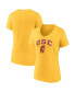 Фото #1 товара Women's Gold USC Trojans Evergreen Campus V-Neck T-shirt