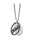 Фото #1 товара Chisel black IP-plated 2 Piece FOOTPRINTS Pendant Curb Chain Necklace