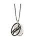 Black IP-plated 2 Piece FOOTPRINTS Pendant Curb Chain Necklace