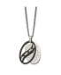 ფოტო #1 პროდუქტის Black IP-plated 2 Piece FOOTPRINTS Pendant Curb Chain Necklace