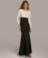 ფოტო #1 პროდუქტის Women's Long-Sleeve Sequin Top Gown