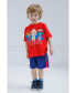 Baby Boys JJ Cody T-Shirt and Mesh Shorts Outfit Set to Красно-синий, 2 года - фото #8