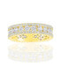 ფოტო #1 პროდუქტის Suzy Levian Sterling Silver Cubic Zirconia Three Row Modern Eternity Band Ring