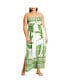 ფოტო #1 პროდუქტის Plus Size Peta Border Print Maxi Dress