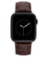 Фото #1 товара Ремешок для часов Vince Camuto Brown Croc Grain из премиум кожи 42мм, 44мм, 45мм, Ultra, Ultra2 Apple Watch.
