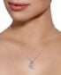 Diamond Belle Rose Heart Pendant Necklace (1/10 ct. t.w.) in Sterling Silver & 14k Rose Gold, 16" + 2" extender