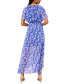 Фото #2 товара Women's Flutter-Sleeve Handkerchief-Hem Maxi Dress