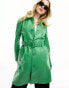 Muubaa button down leather trench coat in green grün, 40 - фото #1