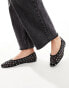 Фото #1 товара Mango studded ballet pump in black