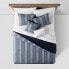 Фото #2 товара 5pc Full/Queen Bowen Reversible Herringbone Stripe Comforter Bedding Set Blue -