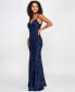 ფოტო #6 პროდუქტის Juniors' Sequined Lace Gown