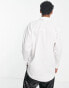 ADPT oversized cotton poplin shirt with pocket in white