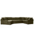 Фото #12 товара Wrenley 170" 3-Pc. Fabric Sectional Full Sleeper Cuddler Chaise Sofa, Created for Macy's