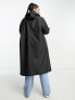 Фото #7 товара ASOS DESIGN Curve rubberised rain parka coat in black