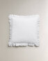 Cushion cover with pleated ruffle Белый, 50 x 50 см - фото #4