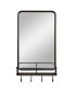 Фото #1 товара Wall Bathroom Mirror w/ Shelf Hooks Sturdy Metal Frame for Bedroom Living Room