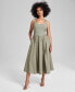 Women's Mixed-Media Sleeveless Midi Dress, Created for Macy's