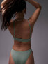 Фото #3 товара Topshop mix and match rib high leg bikini bottom in khaki
