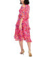 Фото #2 товара Petite Printed Cold-Shoulder Asymmetric-Ruffle Dress