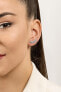 Glittering longitudinal silver earrings EA221W