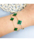 ფოტო #2 პროდუქტის Large Malachite Clover Bracelet 14K Gold