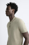 Viscose blend knit polo shirt