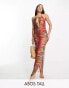 Фото #1 товара ASOS DESIGN Tall mesh maxi beach skirt in heatmap zebra print