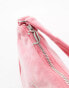 Juicy Couture diamante velour shoulder bag in pink lemonade