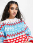 ASOS DESIGN Christmas oversized jumper with apres ski pattern