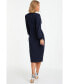 ფოტო #3 პროდუქტის Women's Front Knot Wrap Detail Midi Dress