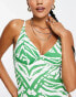 Peek & Beau Fuller Bust Exclusive underwire swimsuit in green zebra зеленая зебра, US 30DDD/F - фото #4