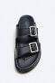 Фото #9 товара Кожаные сандалии с пряжками ZARA
