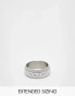 Фото #1 товара ASOS DESIGN waterproof stainless steel band ring with cross embossed design in silver tone