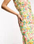 Pretty Lavish bandeau ruched midaxi dress in mixed floral