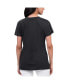 Women's Black Distressed Miami Marlins Key Move V-Neck T-shirt