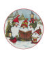 Фото #3 товара Christmas Gnomes 9" Dessert Plates Set of 4, Service for 4