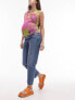 Фото #2 товара Topshop Maternity overbump straight jeans in mid blue