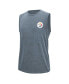 Фото #3 товара Men's Gray Pittsburgh Steelers Warm Up Sleeveless T-shirt