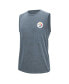 ფოტო #3 პროდუქტის Men's Gray Pittsburgh Steelers Warm Up Sleeveless T-shirt