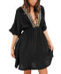 Фото #1 товара Women's V-Neck Embroidered Cover-Up Dress