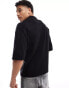 Фото #3 товара Jack & Jones oversized knitted polo in black