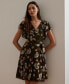 ფოტო #4 პროდუქტის Women's Floral Flutter-Sleeve Dress