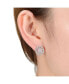 Sterling Silver White Gold Plated Clear Round Cubic Zirconia Stud Earrings
