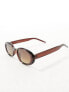 Фото #7 товара ASOS DESIGN bevel oval sunglasses in crystal brown