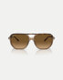 Фото #3 товара Ray-Ban bill one irregular polarised sunglasses in gold with brown lens in dark brown on transparent brown